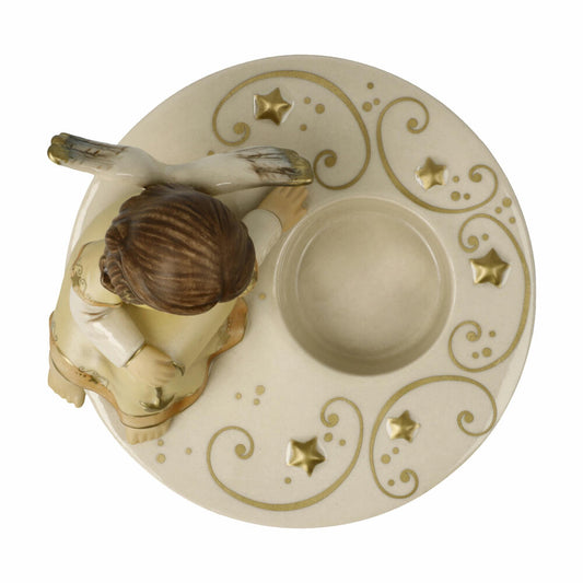 Goebel Kerzenhalter Träumerle im Kerzenschein, Steingut, Champagner, 11.5 cm, 41660071