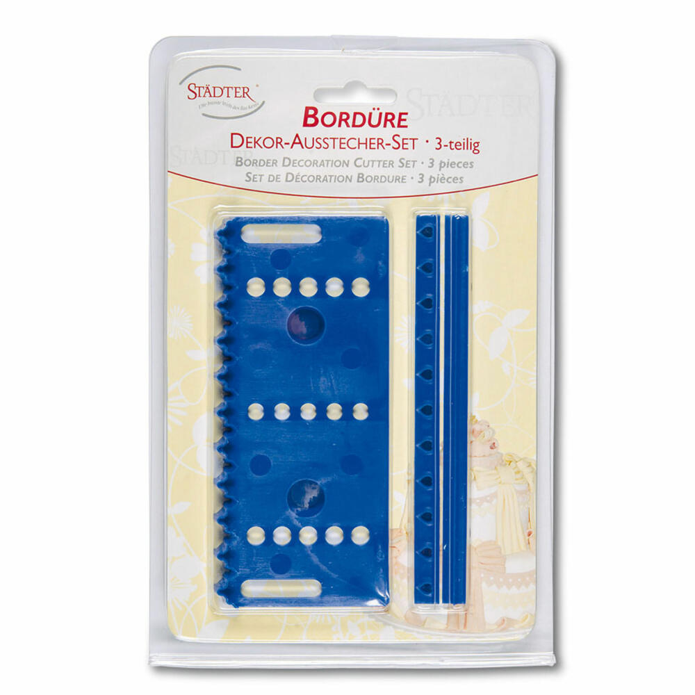 Städter Fondant Embossing Stamp Border Set, 3-piece, Fondant Stamp, Baking, Cake, Decoration, 171374