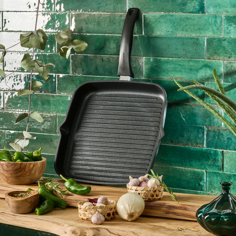 Schulte-Ufer grill pan Aluna, Green Life, cast aluminum, black, 28 x 28 cm, 1811-28