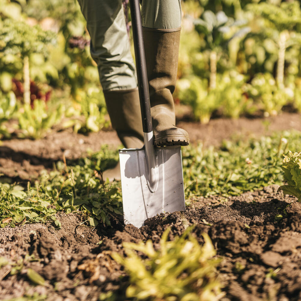 Fiskars Gärtnerspaten Xact spitz, Spaten, Schaufel, Borstahl, Stahl, Kunststoff, Schwarz, Orange, 120 cm, 1066729