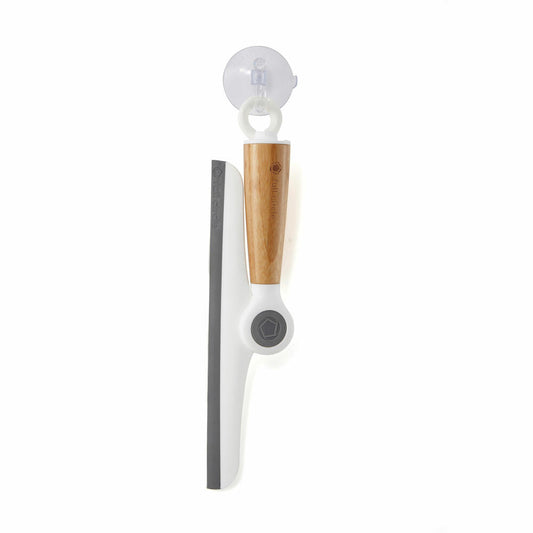 Full Circle Home Abzieher Wipe Out, Fensterputzer, Duschabzieher, Bambus, Recycling-Kunststoff, Weiß, FC16117W