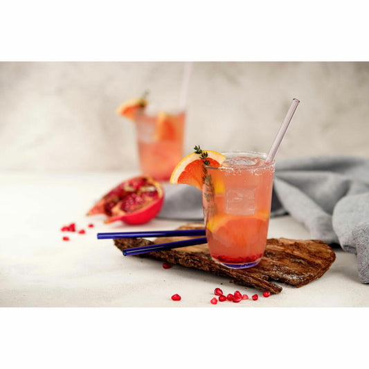 Fackelmann Trinkhalme 4er Set Rio Party, mit Bürste, Glas, bunt, 21 cm, 54847