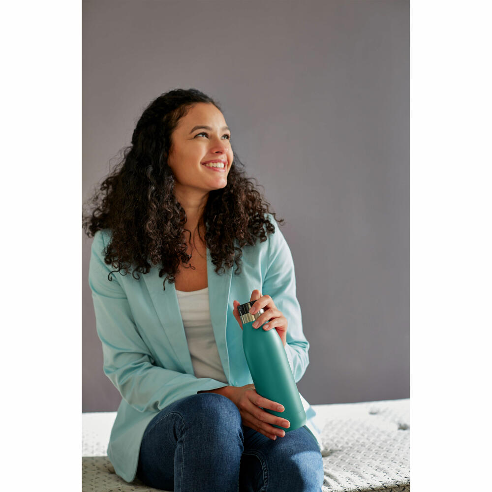 EMSA BLUDROP COLOR Trinkflasche, Wasserflasche, Flasche, Edelstahl, Grün, 0.5 L, N31102