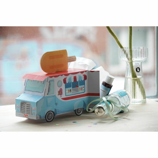 Donkey Products Faltbare Geschenkbox Gift Food Truck, Geschenkverpackung, Papier, Blau, 18.2 x 7.5 x 16 cm, 400466