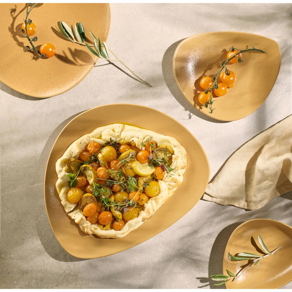 ASA Selection Cuba Ocra Gourmet Plate, Dinner Plate, Gourmet Plate, Stoneware, Yellow, 34 cm, 1219429