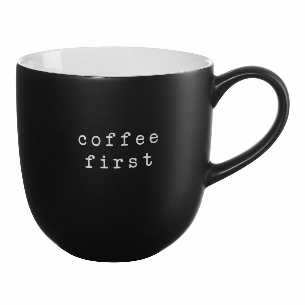 ASA Selection mug Coffee First, New Bone China, matt black, 350 ml, 17064277