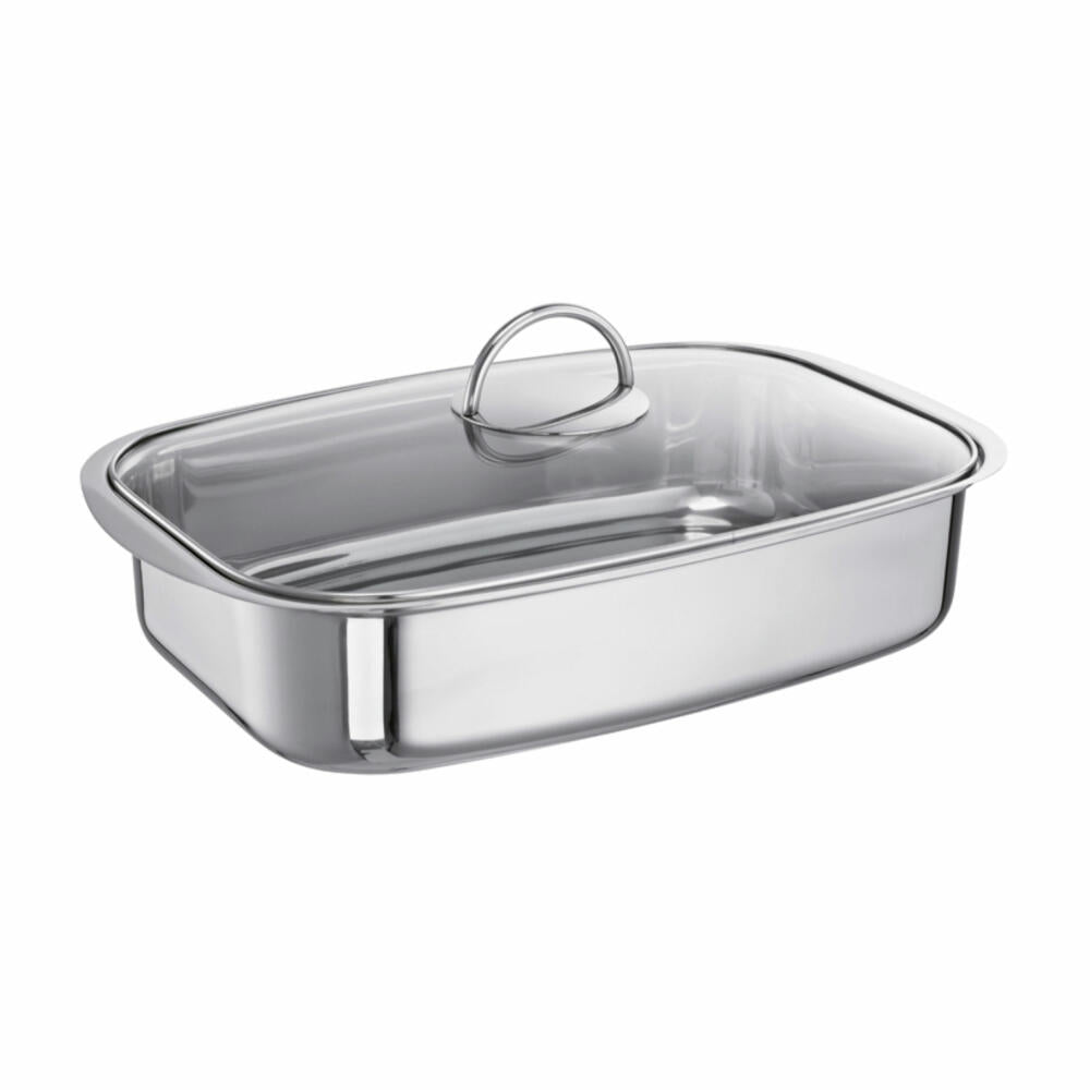 Schulte-Ufer all-purpose transparent roaster, multi-roaster, stainless steel 18/10, 42x27 cm, 6 L, 67048-36