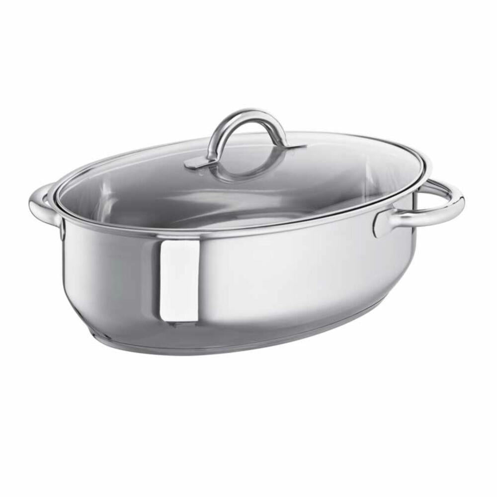 Schulte-Ufer transparent roaster, multi-roaster, stainless steel 18/10, 38 cm, 9 L, 6768-38