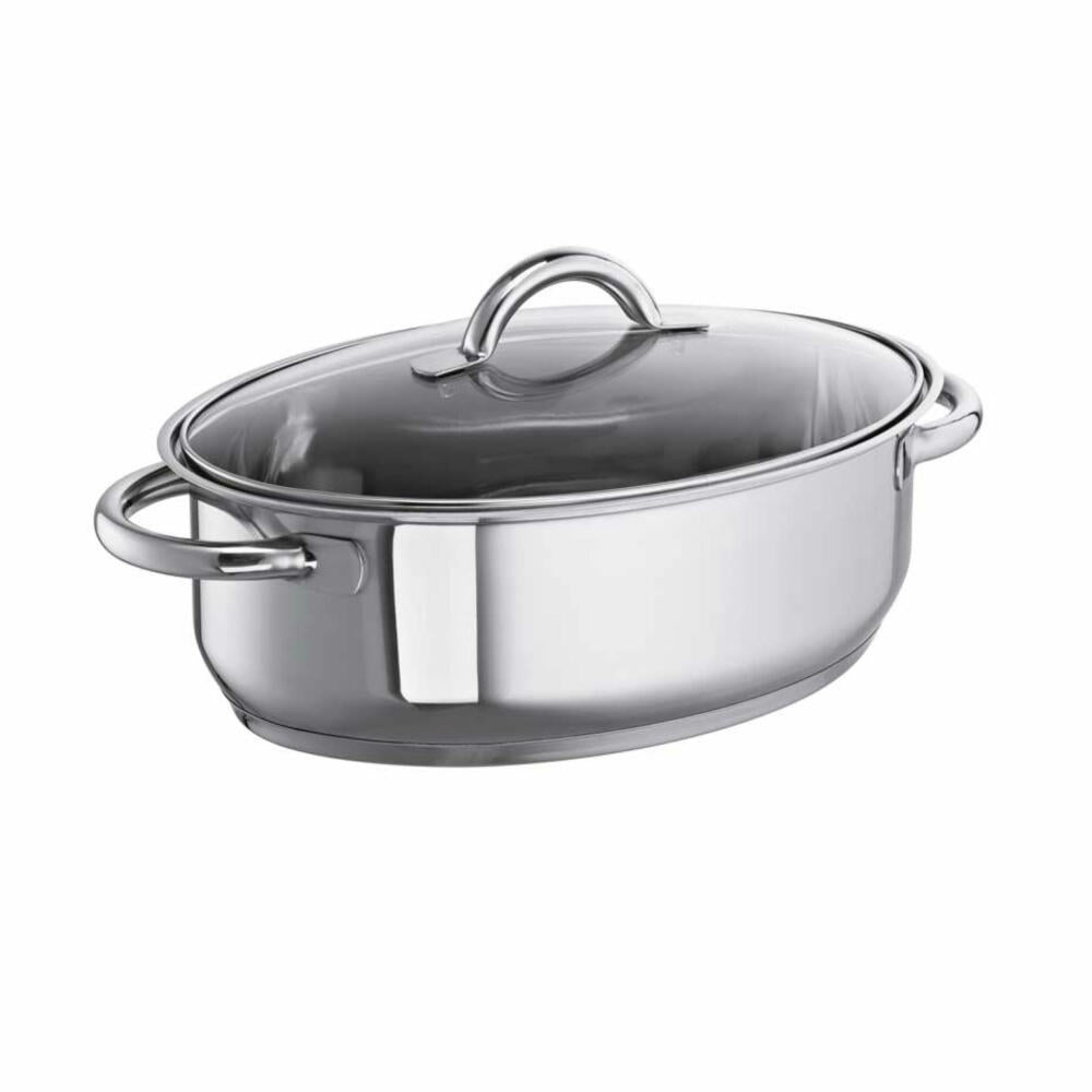 Schulte-Ufer transparent roaster, multi-roaster, stainless steel 18/10, 27x17 cm, 5 L, 6768-30