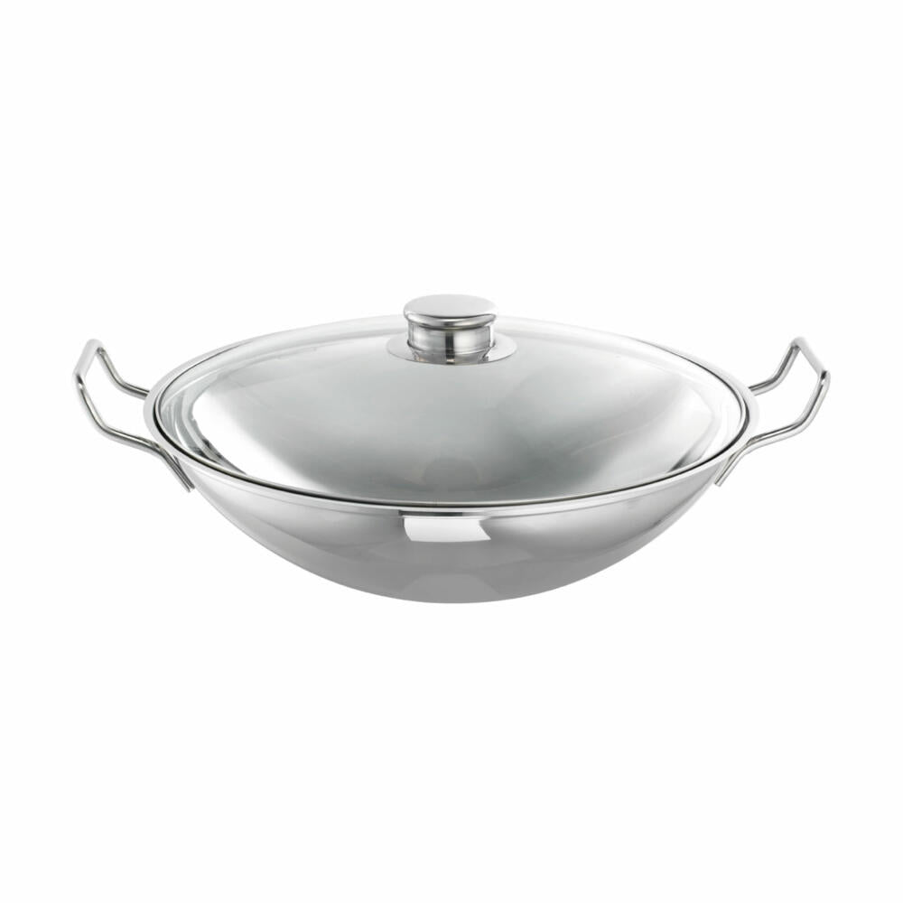 Schulte-Ufer Wok Bo-Lang i, pan, including accessories, stainless steel 18/10, 36 cm, 5 L, 6659-36 i
