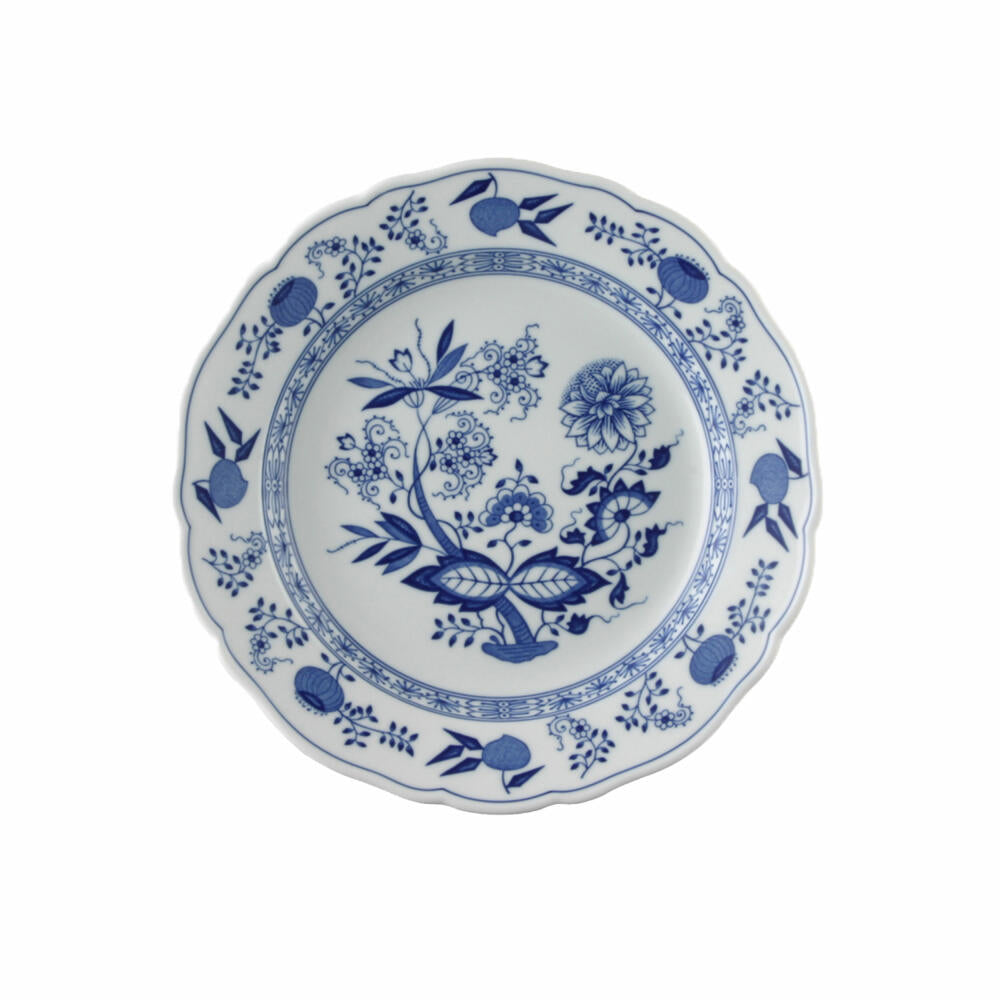 Hutschenreuther Blau Zwiebelmuster Speiseteller mit Fahne, Porzellan, 25 cm, 10025