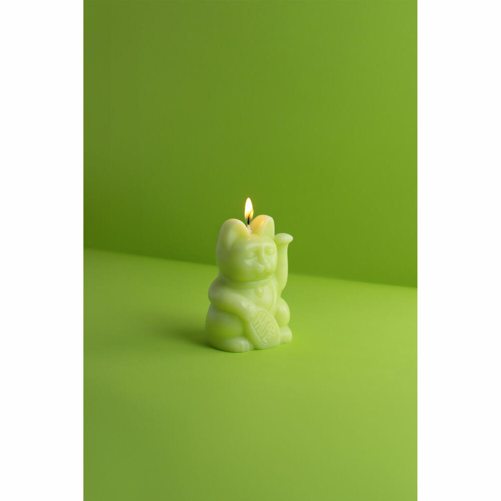 Donkey Products Figurenkerze Lucky Candles Light Green, Katzenkerze, Paraffinwachs, Grün, 11.5 cm, 211021