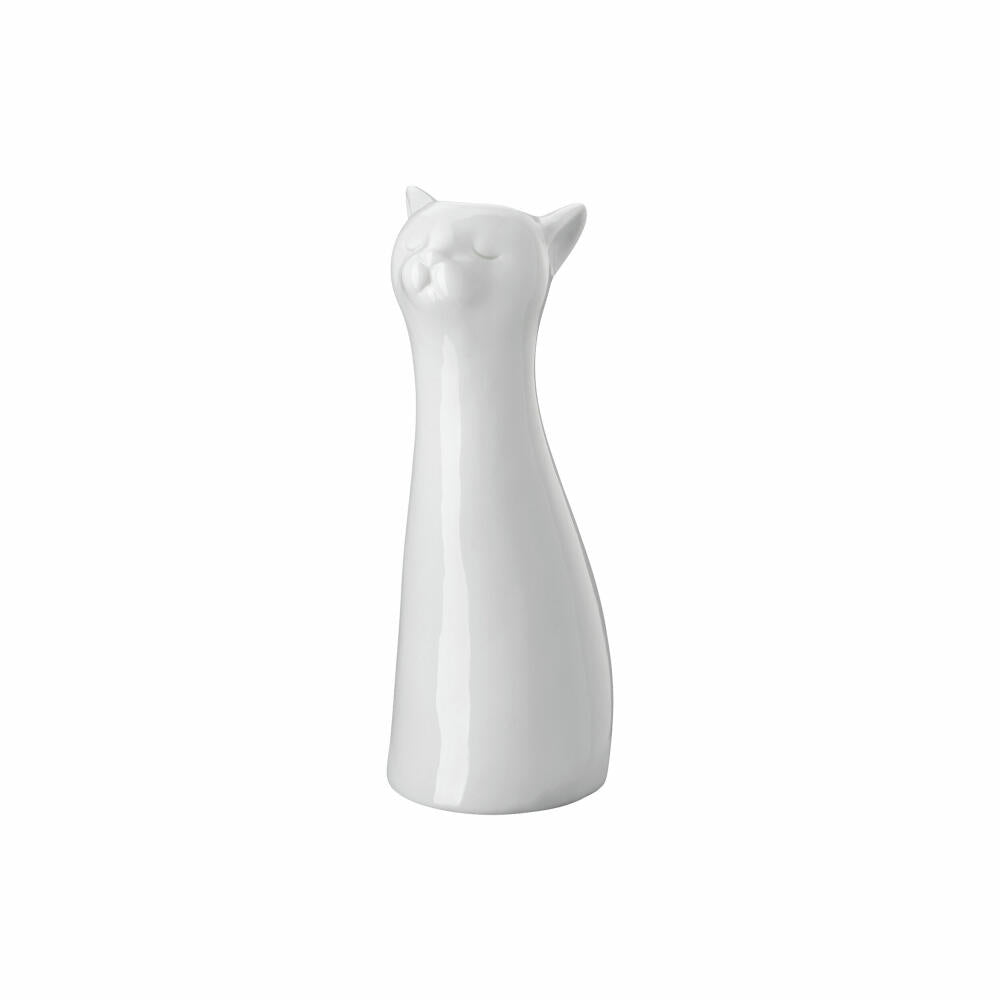Hutschenreuther Katzen-Vase, Dekovase, Porzellan, Weiß, 20 cm, 02490-800001-26020