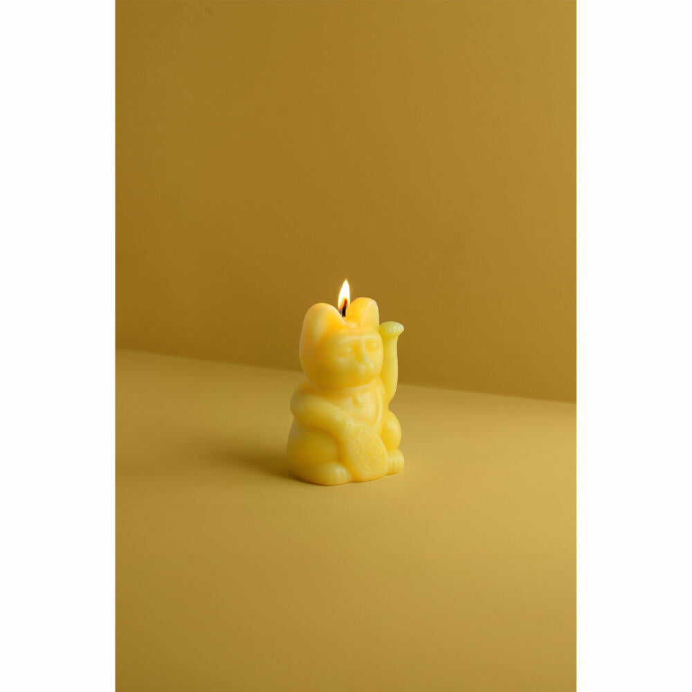 Donkey Products Figurenkerze Lucky Candles Yellow, Katzenkerze, Paraffinwachs, Gelb, 11.5 cm, 211020