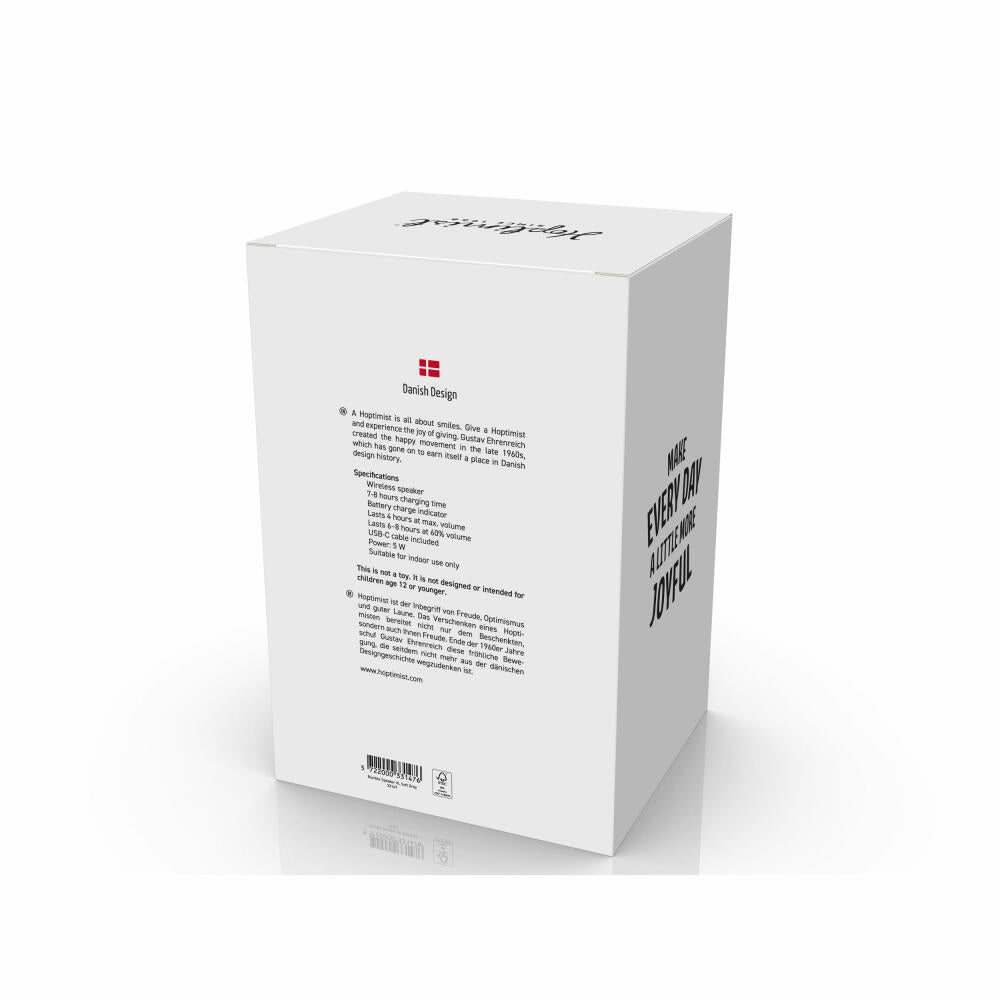 Hoptimist Lautsprecher Speaker XL Soft Grey, ABS-Kunststoff, Stahl, Grau, 23 cm, 33147