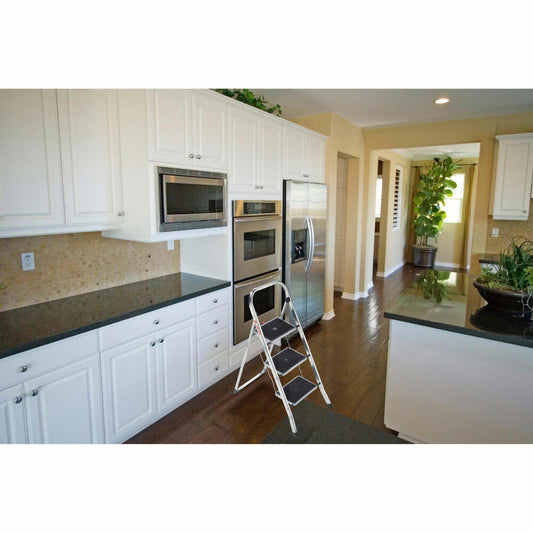 Hailo stepladder K70 StandardLine, folding ladder, aluminum, black, 3 steps, 4393-801