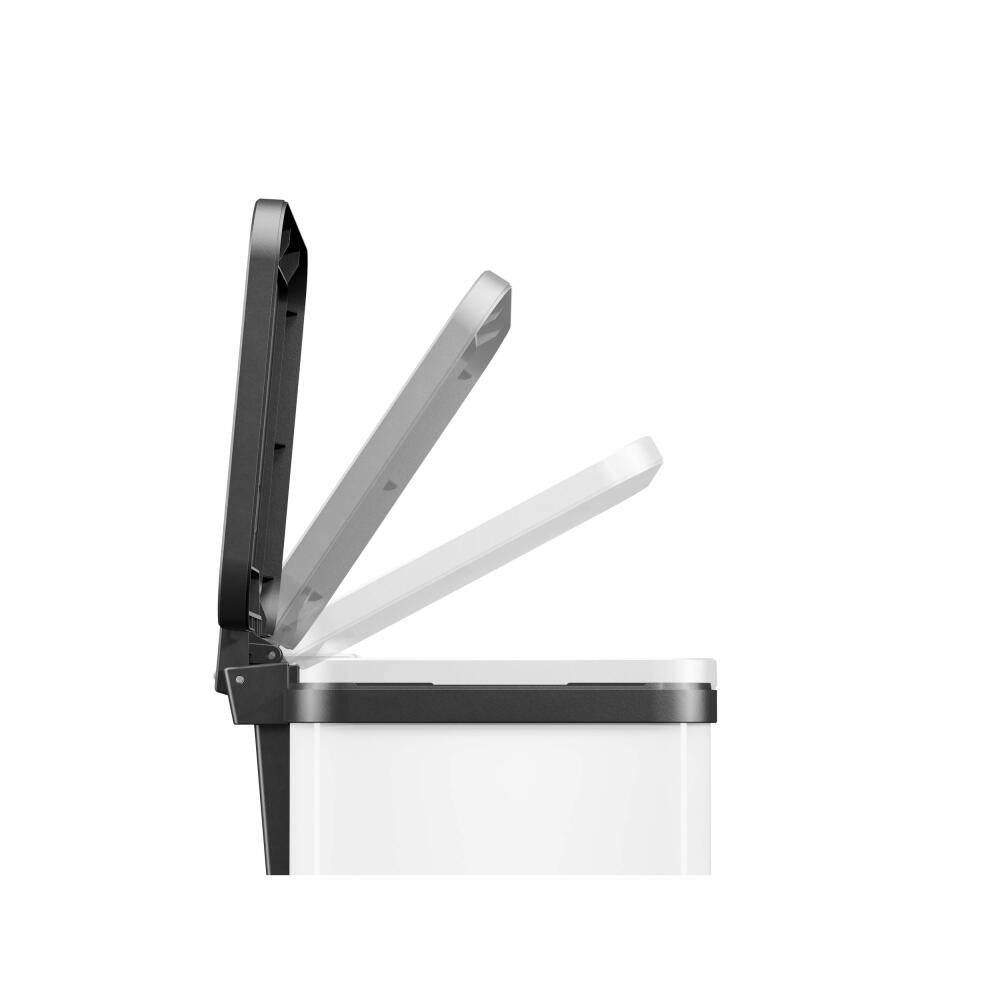 Hailo Mülltrennsystem Öko duo Plus M, Tret-Mülleimer, Abfalltrenner, Abfalleimer, Stahlblech, Weiß, 2 x 9 L, 0622-230