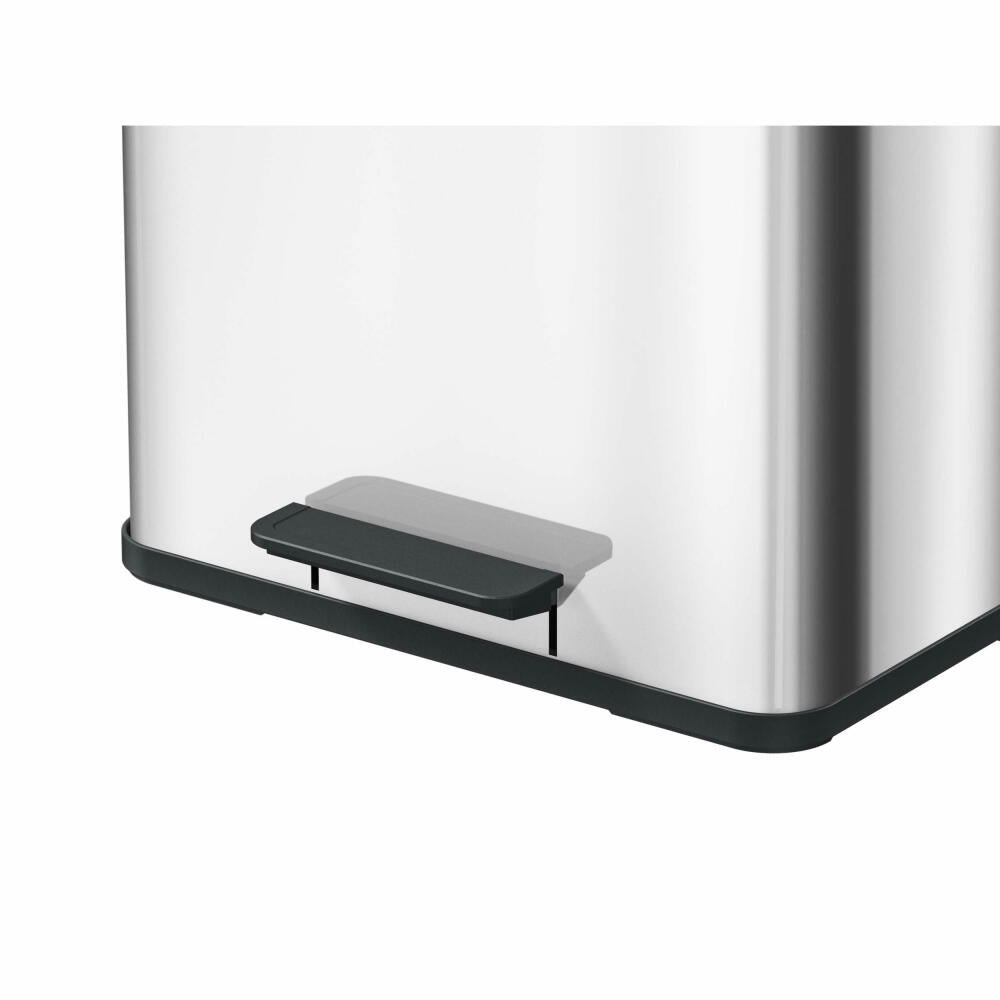 Hailo Mülltrennsystem Öko duo Plus L, Tret-Mülleimer, Abfalltrenner, Abfalleimer, Edelstahl, 17 + 9 L, 0630-200