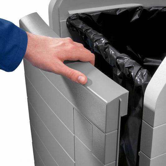 Hailo recycling bin ProfiLine WSB Design XXXL, garbage bag container, waste bin, plastic, grey, 120 L, 0912-060