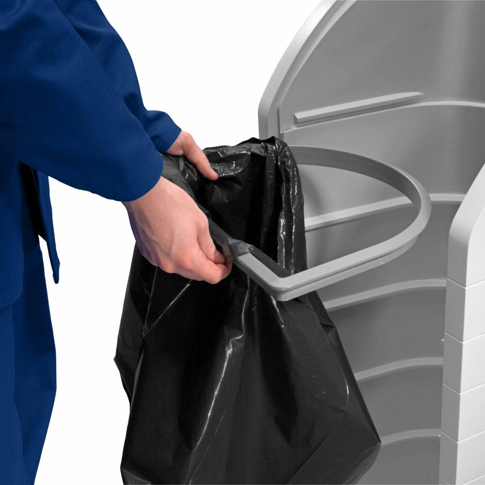 Hailo Wertstoffsammler ProfiLine WSB Design XXXL, Müllsackbehälter, Abfalleimer, Kunststoff, Grau, 120 L, 0912-060