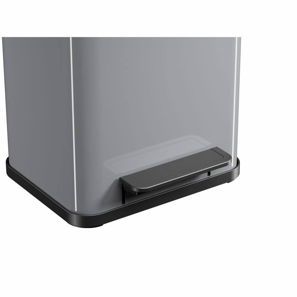 Hailo Treteimer Öko uno Plus M, Abfalleimer, Mülleimer, Stahlblech, Silber, 17 L, 0619-220