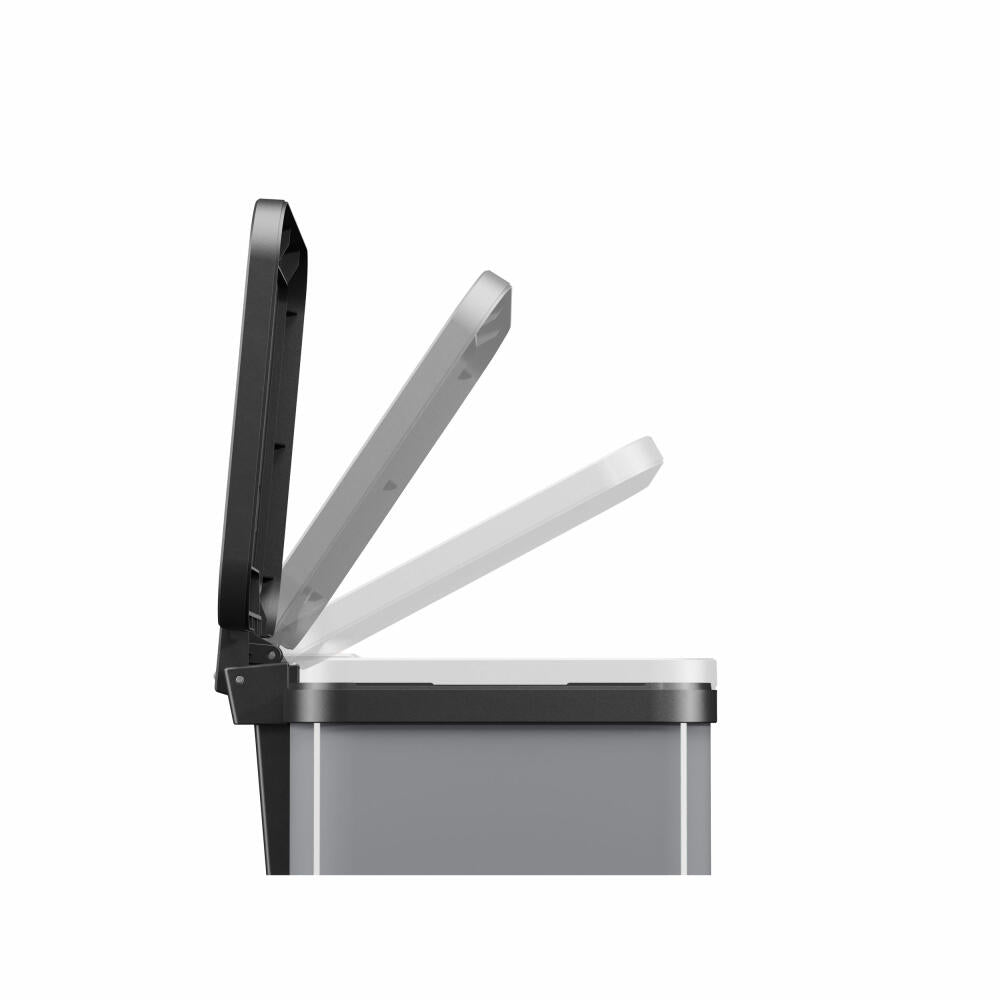 Hailo Mülltrennsystem Öko duo Plus M, Tret-Mülleimer, Abfalltrenner, Abfalleimer, Stahlblech, Silber, 2 x 9 L, 0622-220