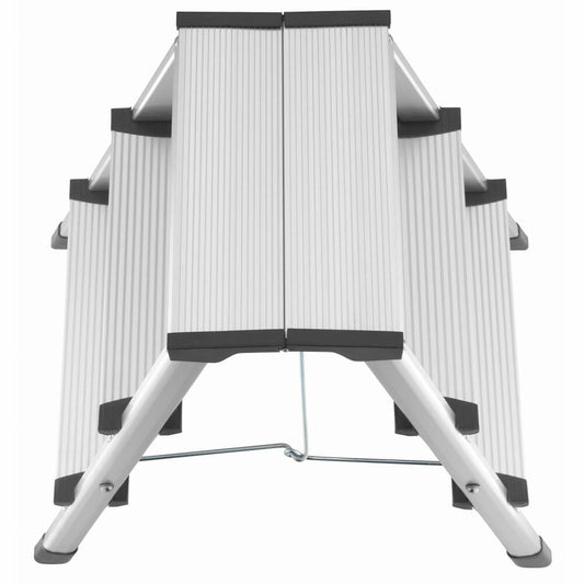 Hailo Trittleiter D60 StandardLine, Klappleiter, Aluminium, Silber, 2 x 3 Stufen, 4443-701