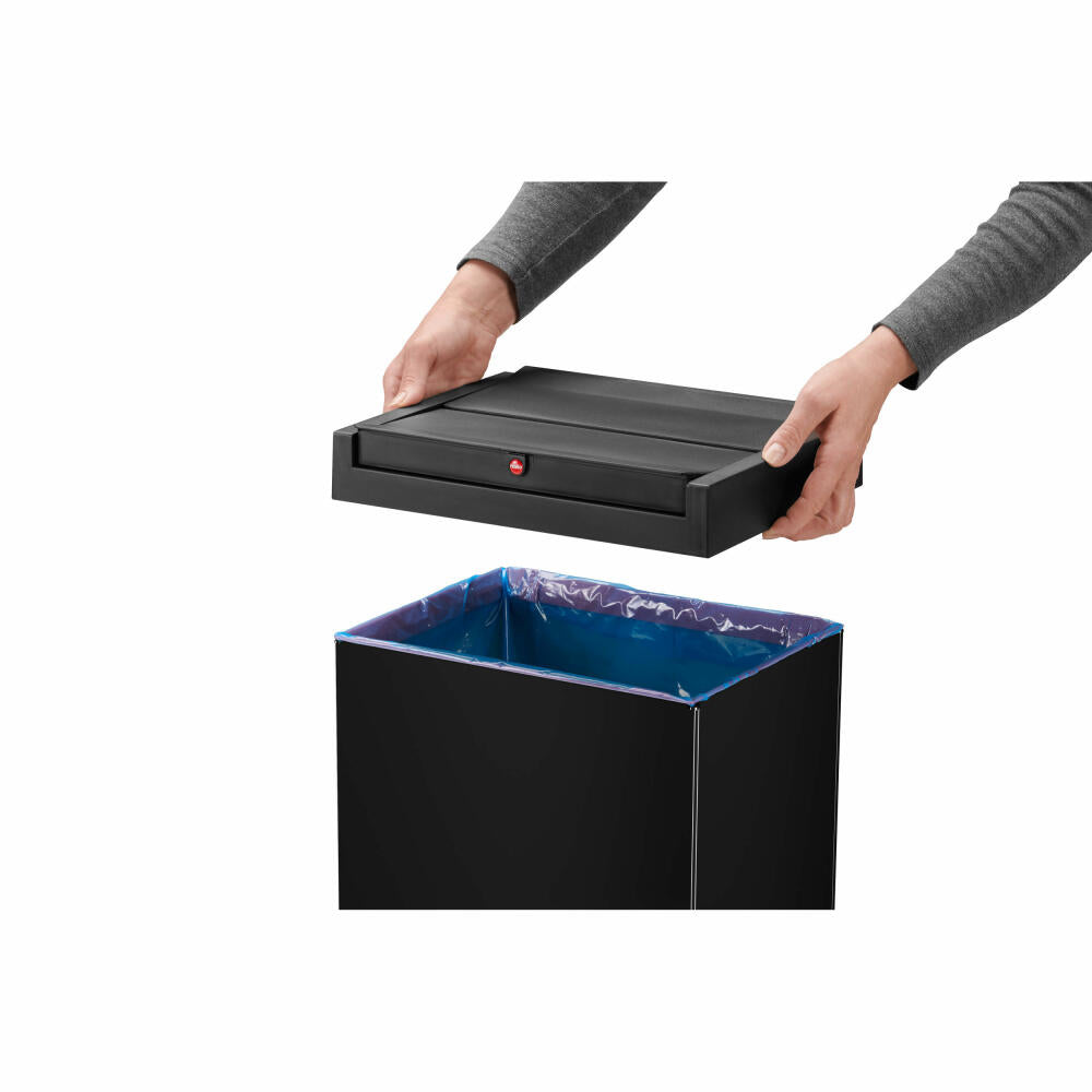 Hailo Mülleimer Big-Box Swing XL, Großraum-Müllbehälter, Abfalleimer, Stahlblech, Schwarz, 52 L, 0860-241