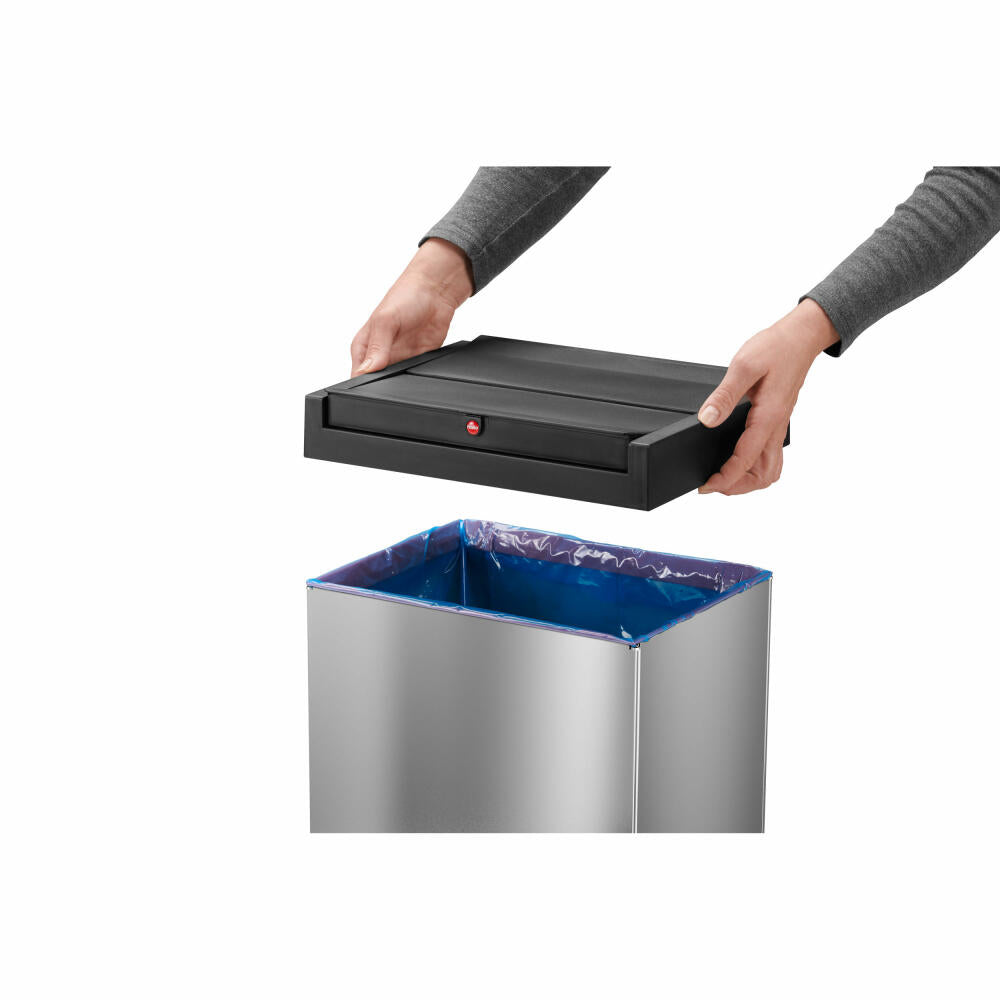 Hailo Mülleimer Big-Box Swing XL, Großraum-Müllbehälter, Abfalleimer, Edelstahl, Aluminium, 52 L, 0860-211