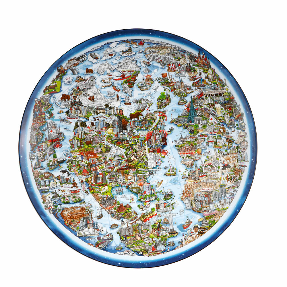 Goebel Schale Charles Fazzino - For a better World, Dekoschale, Pop Art, Porzellan, Bunt, 50 cm, 67090261