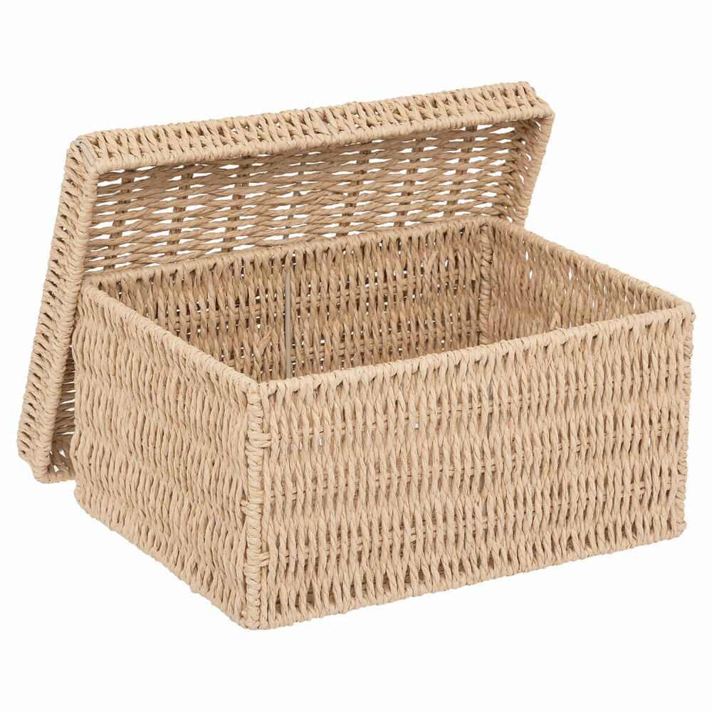 5five Simply Smart Aufbewahrungsboxen Kord, 2er Set, Dokumentenbox, Aufbewahrungskorb, Papier, Beige, 203148