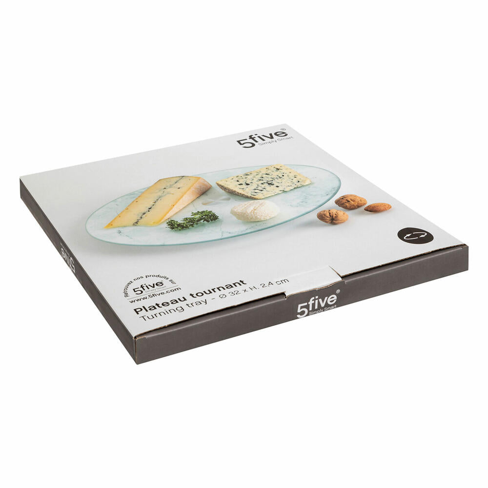 5five Simply Smart Drehteller Marb, Drehplatte, Servierteller, Käseplatte, Glas, 31.9 cm, 204638