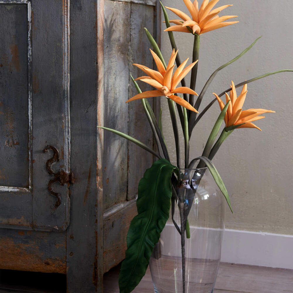 Leonardo foam flower FIORE, artificial flower, decorative flower, decorative plant, material mix, orange, 105 cm, 038518