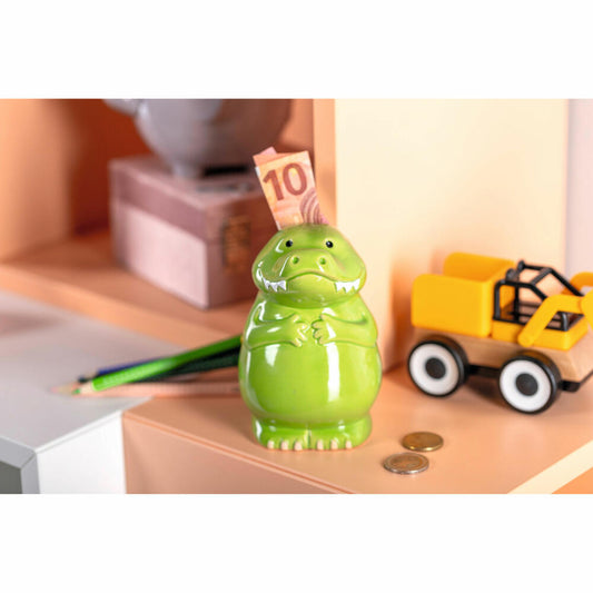Leonardo Spardose Bambini Krokodil, Sparschwein, Sparbüchse, Keramik, grün, 12.8 cm, 039194