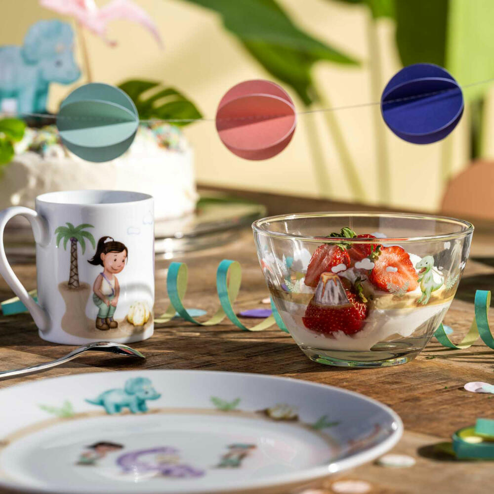 Leonardo Bowl Bambini Avventura Dino, Bowl, Small Bowl, Soda-lime Glass, Multicoloured, 12 cm, 044425