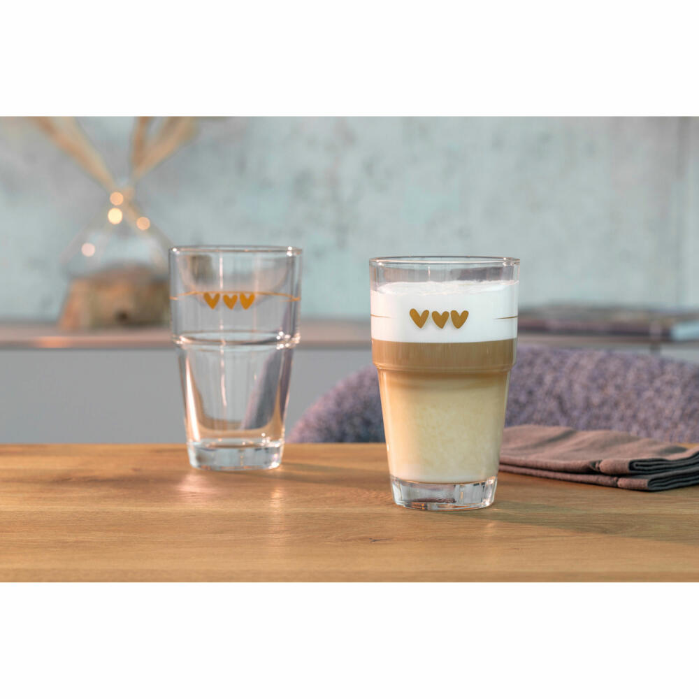 Leonardo Becher Solo Herzen, Kaffeebecher, Glas, Kalk-Natron Glas, mehrfarbig, 410 ml, 043467