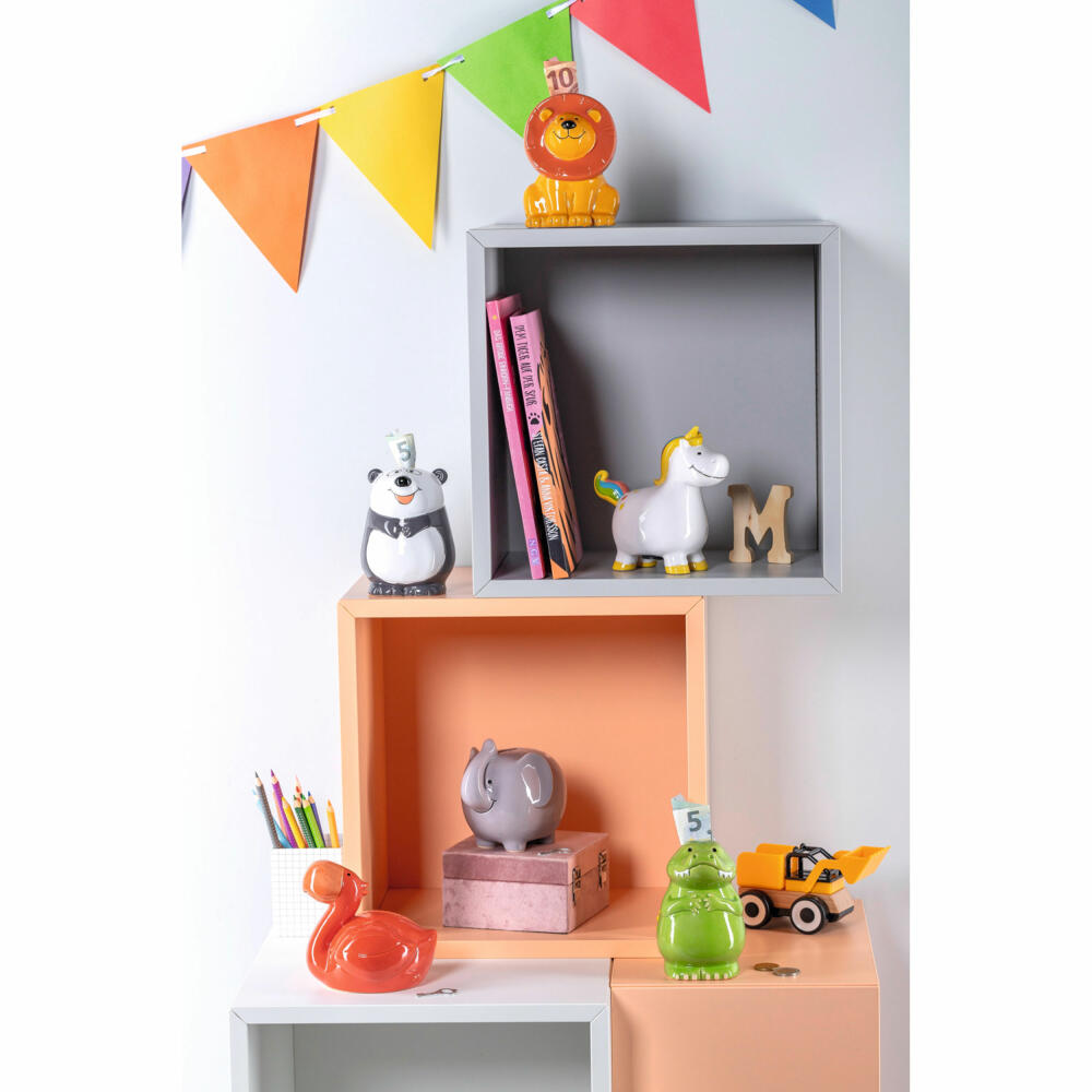 Leonardo Spardose Bambini Einhorn, Sparschwein, Sparbüchse, Keramik, mehrfarbig, 14 cm, 039195