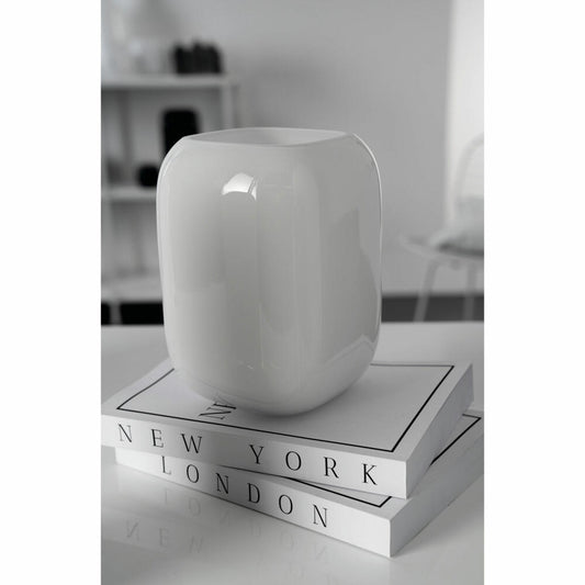 Leonardo Vase Milano, Dekovase, Blumenvase, Kalk-Natron Glas, weiß, 20 x 15 cm, 041663