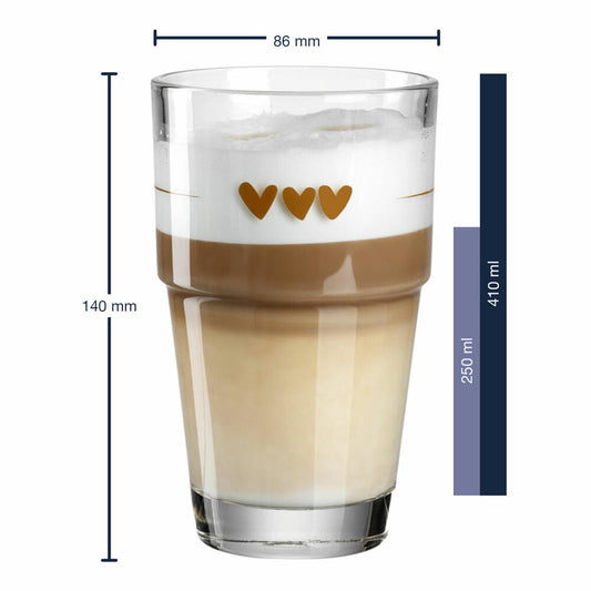 Leonardo Becher Solo 2er-Set Herzen, Kalk-Natron Glas, mehrfarbig, 410 ml, 043476