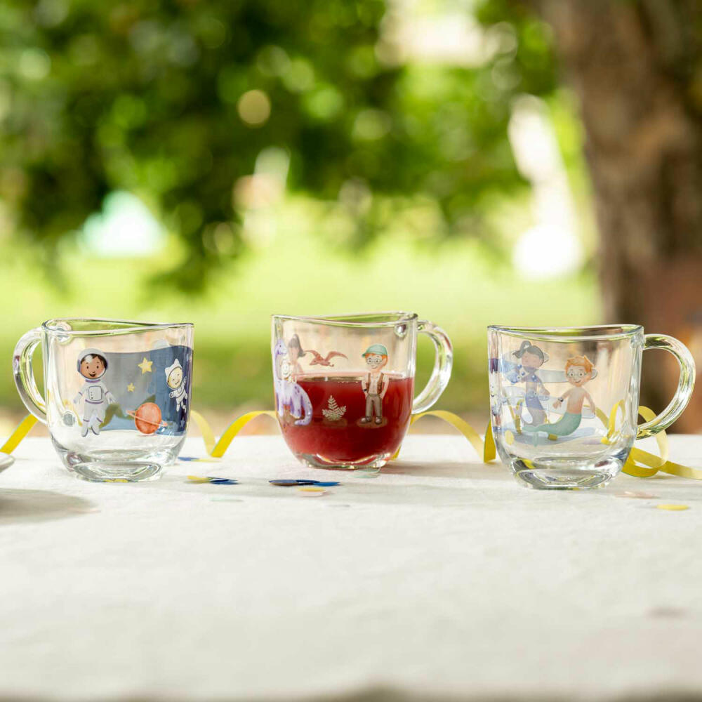 Leonardo Tasse Bambini Avventura Weltall, Henkelbecher, Kalk-Natron-Glas, Mehrfarbig, 280 ml, 044415