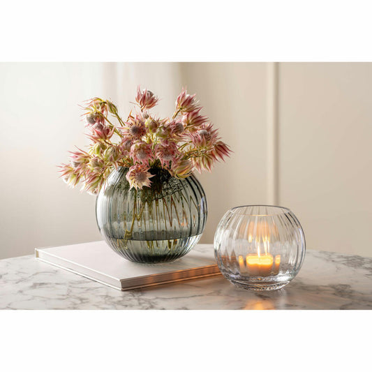 Leonardo ball vase Poesia, flower vase, glass vase, decorative vase, ball vase, soda-lime glass, clear, H 13 cm, 038938