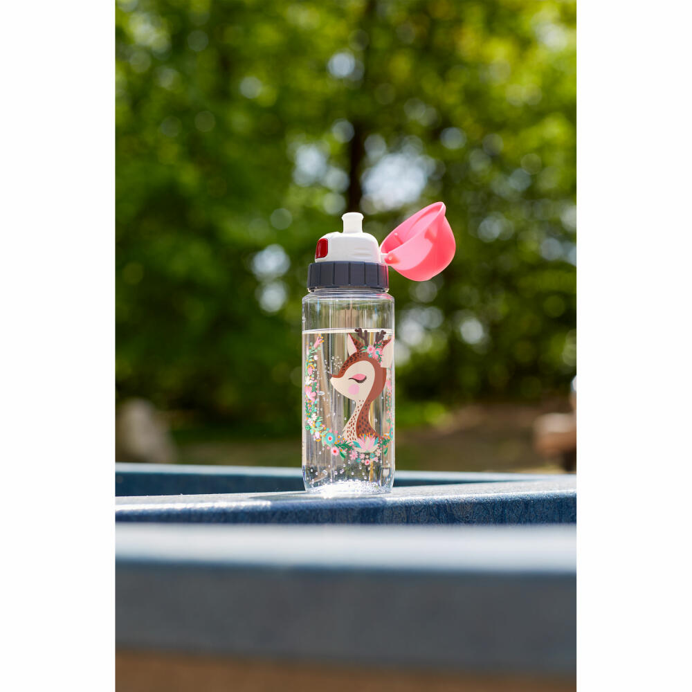 Emsa Trinkflasche Drink2Go Hirsch, Kinderflasche, Tritan, Bunt, 500 ml, N30333