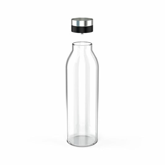 Emsa Karaffe Flow Bottle, Kühlschrankkaraffe, Glas, Edelstahl, Transparent, 1.3 L, N41606