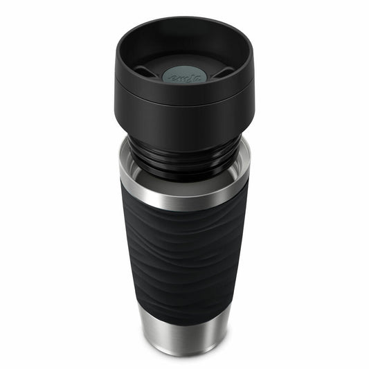 Emsa Isolierbecher Travel Mug Classic, To-Go-Becher, Edelstahl, Schwarz, 360 ml, N20212