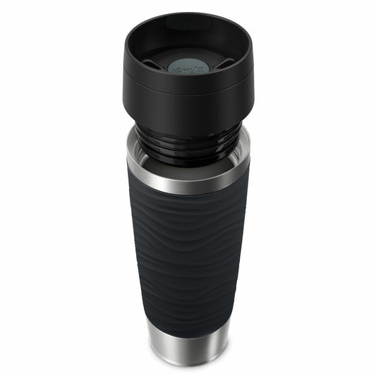 Emsa Isolierbecher Travel Mug Classic, To-Go-Becher, Edelstahl, Schwarz, 500 ml, N20225