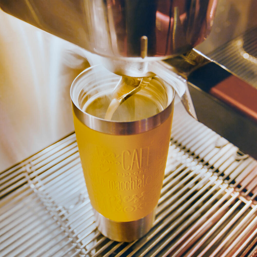 Emsa Isolierbecher Travel Mug Classic, To-Go-Becher, Edelstahl, Senfgelb, 360 ml, N20208