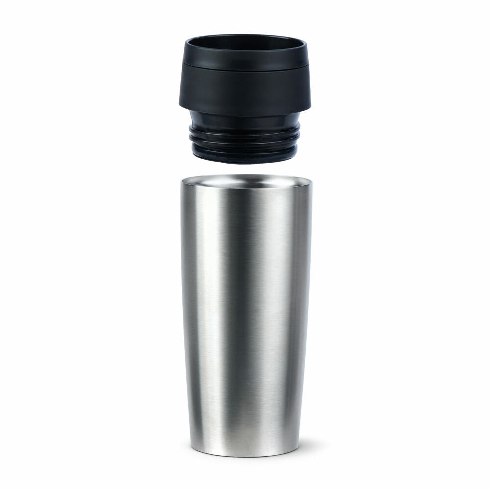 Emsa Isolierbecher Travel Mug Classic, To-Go-Becher, Edelstahl, Silberfarben, 360 ml, N20201
