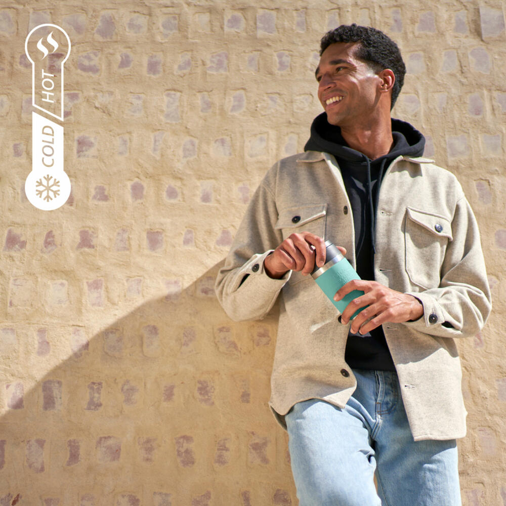 Emsa Isolierbecher Travel Mug Classic, To-Go-Becher, Edelstahl, Petrol, 360 ml, N20210