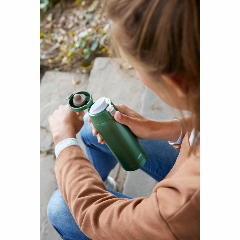 Emsa Isolierbecher Travel Mug Light, Edelstahl, PP, Grün, 400 ml, N21519