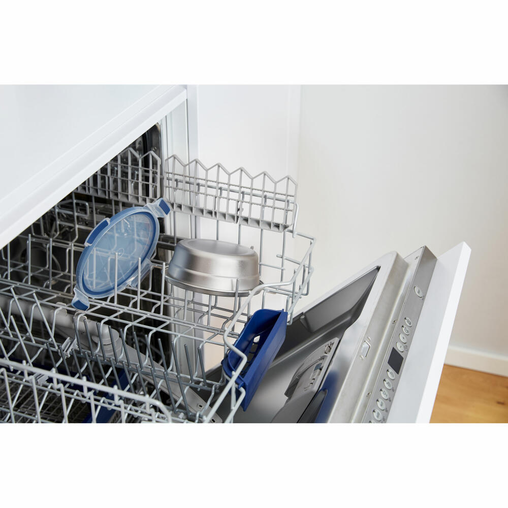 Emsa Frischhaltedose Clip & Close Edelstahl rund, Blau, Silberfarben, 0.7 L, N11502